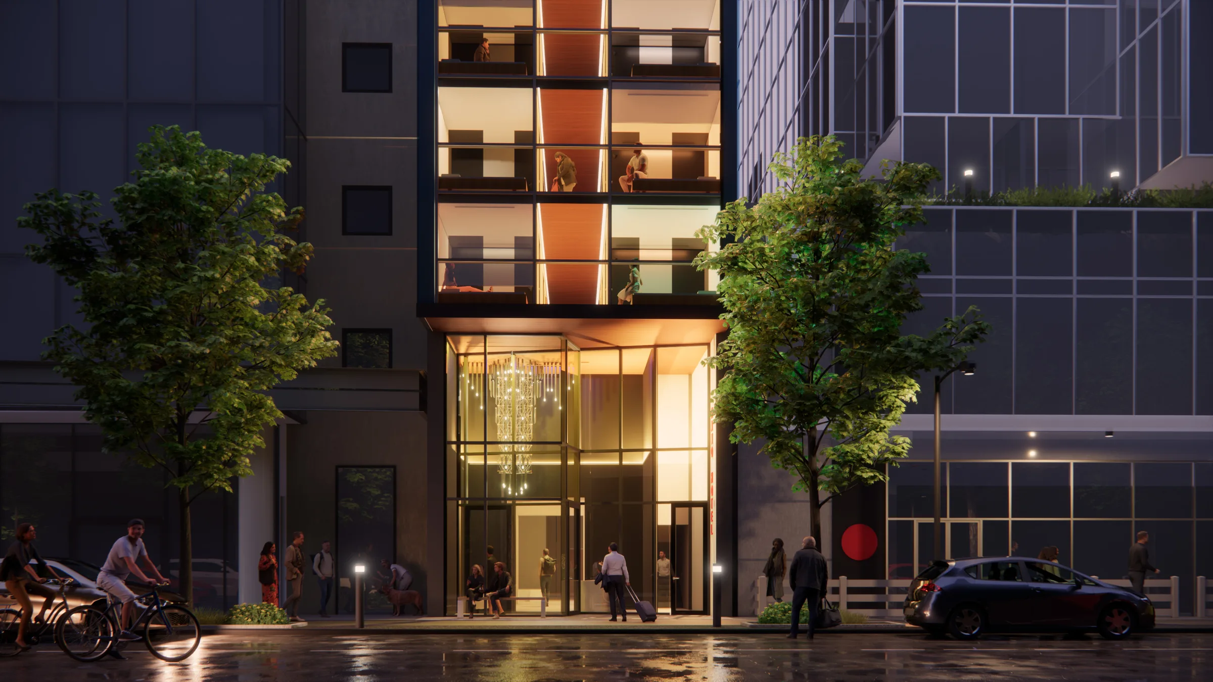 Entrance of the proposed hotel on Howe street.